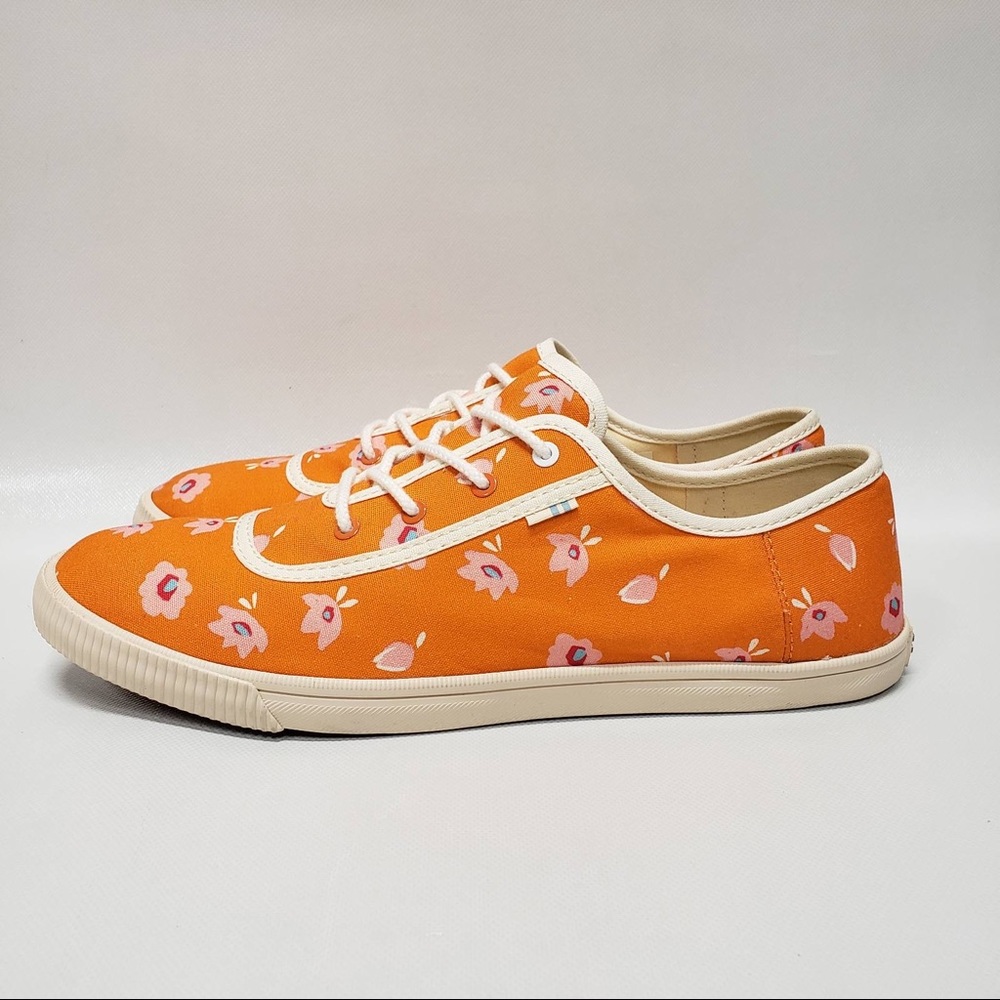 Toms Sprint Flower Print Orange Shoes Women’s 10